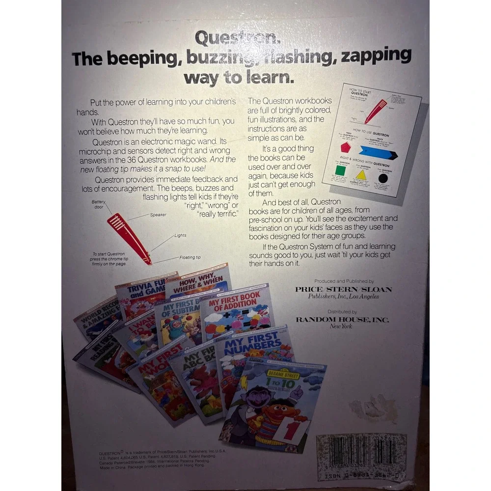 Vintage Questron Electronic Wand Red Learning Toy 1984 Price Stern Sloan New NIB